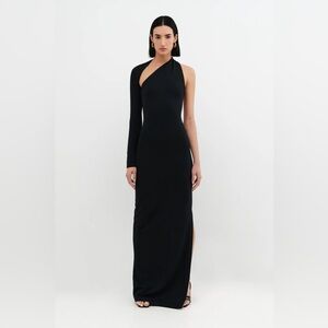 Marcella NYC Manhattan One Shoulder Gown Size Medium Black
